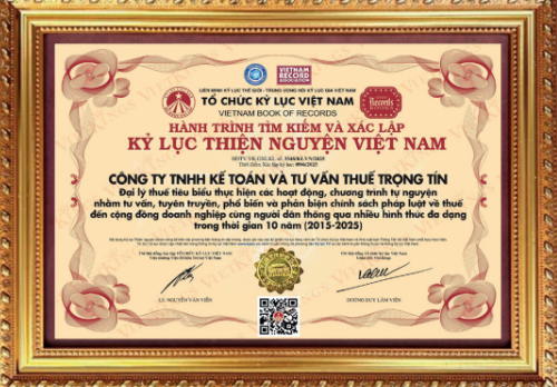 Trọng Tín – đại lý thuế duy nhất hai lần được xác lập kỷ lục Việt Nam về thuế